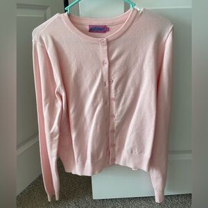 Pink Button-Up Cardigan Sweater